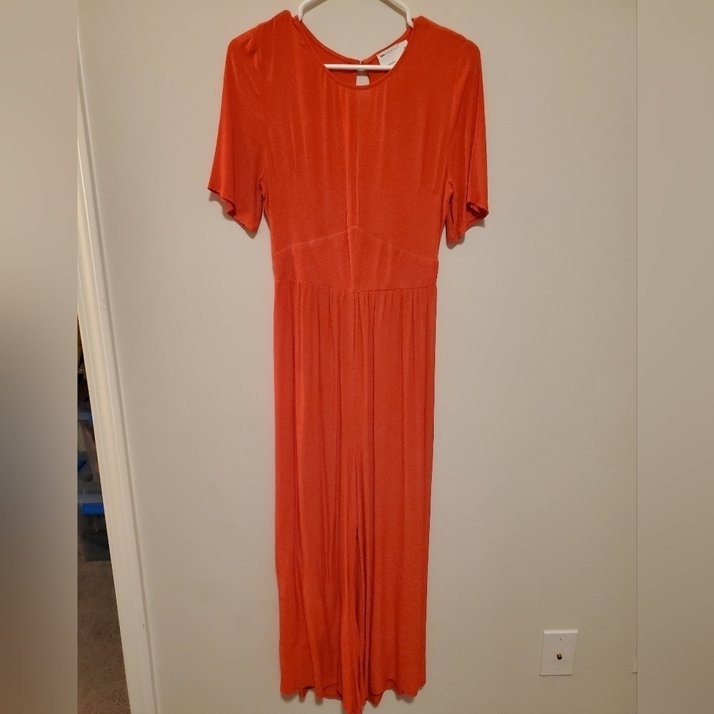 ASOS Orange Cropped Jumpsuit with Cute Cutout Back Detail and Buttons up the Top - Picture 1 of 9